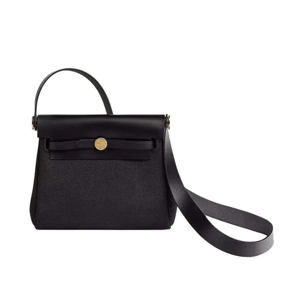 Hermes Herbag Zip 20 Bag for Women in Black/Gold Hermes Herbag Zip 20 Bag for Women in Black/Gold