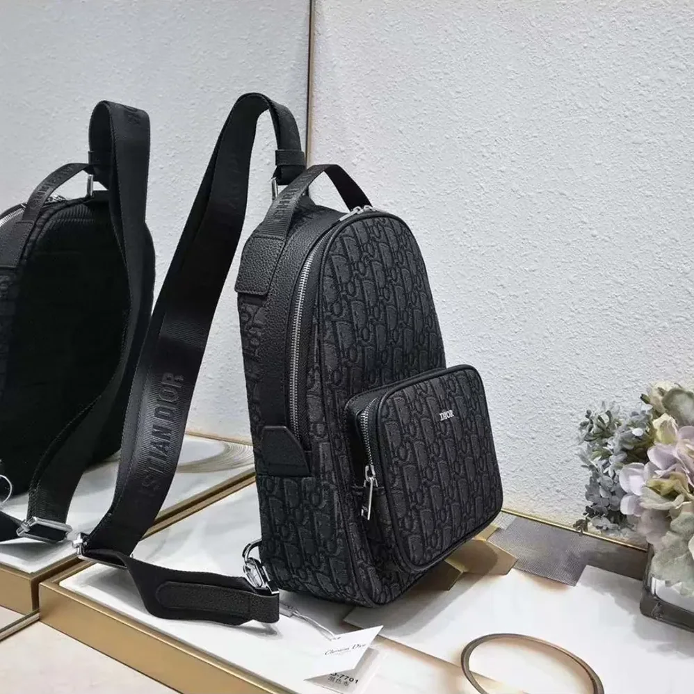 Dior Mini Rider Backpack Black Dior Oblique Jacquard for Men