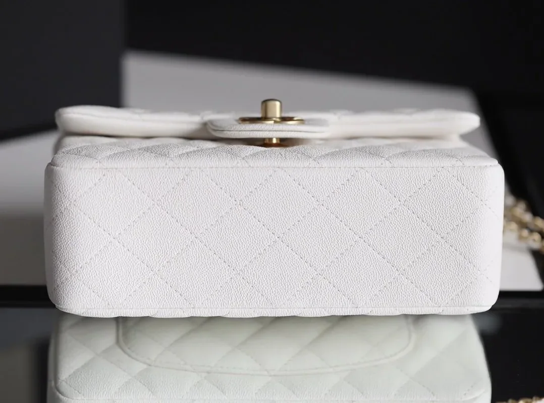 Chanel Flap Bag Mini Crossbody in White Gold Hardware Chanel Flap Bag Mini Crossbody in White Gold Hardware