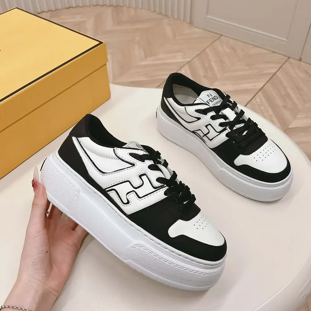 Fendi Fendi Match Black Leather Platform Low for Women in tops Fendi Fendi Match Black Leather Platform Low for Women in tops