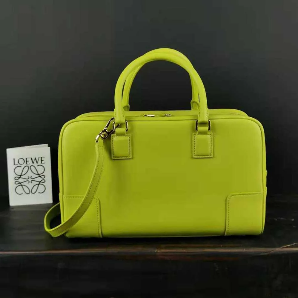 Loewe Amazona 28 Bag in Nappa Calfskin for Women in Lime Loewe Amazona 28 Bag in Nappa Calfskin for Women in Lime