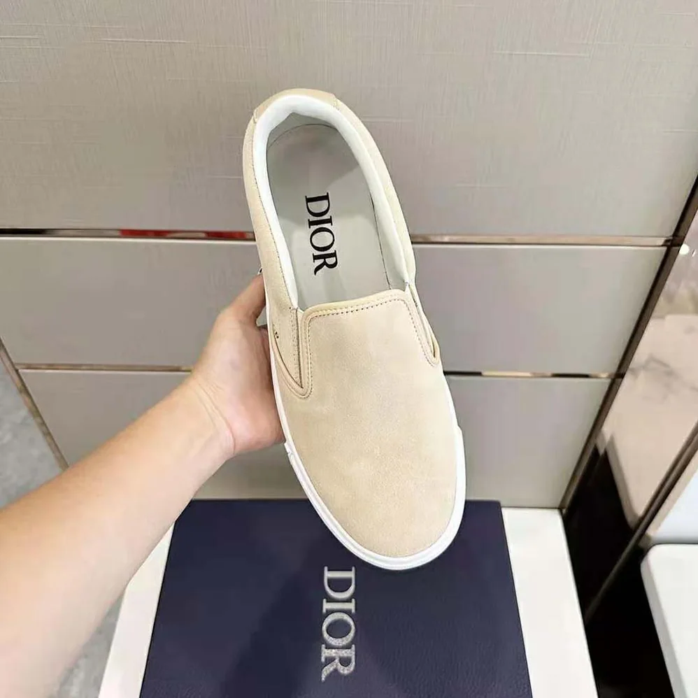 Dior B101 Slip-on Sneaker Beige Suede and Smooth Calfskin for Men