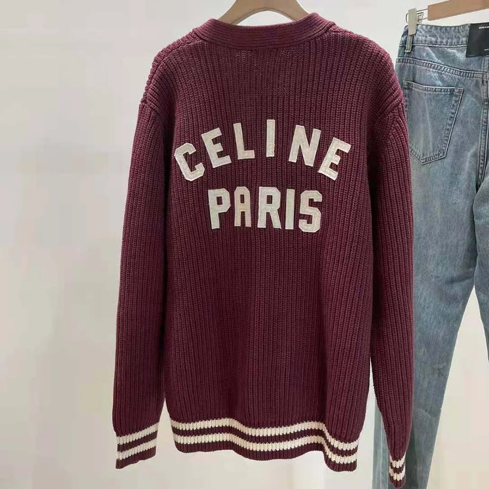 Celine College Cardigan in Cotton for Men