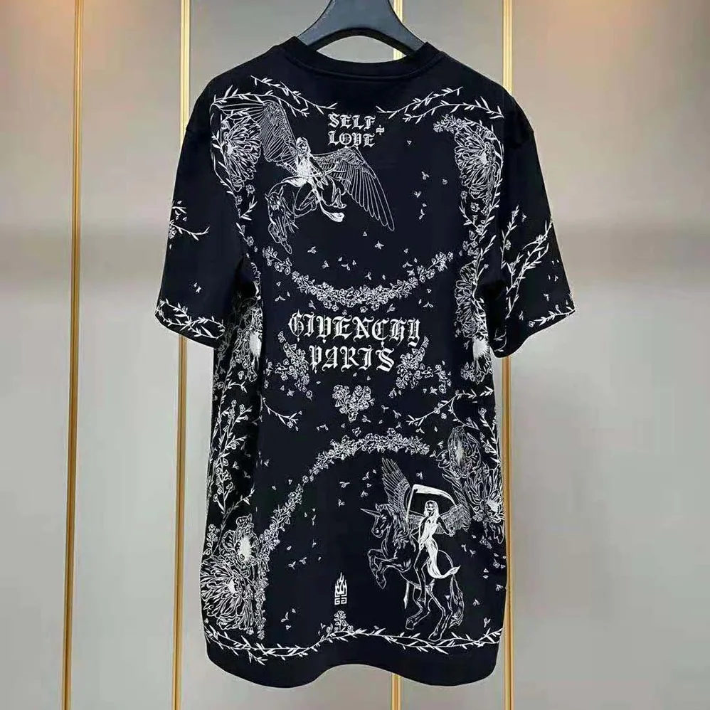 Givenchy Gothic Printed T-Shirt for Men in Black Givenchy Gothic Printed T-Shirt for Men in Black