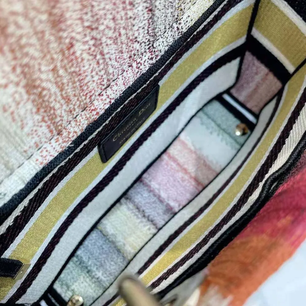 Dior Medium Lady D-lite Bag Multicolor D for Women in Stripes Embroidery Dior Medium Lady D-lite Bag Multicolor D for Women in Stripes Embroidery