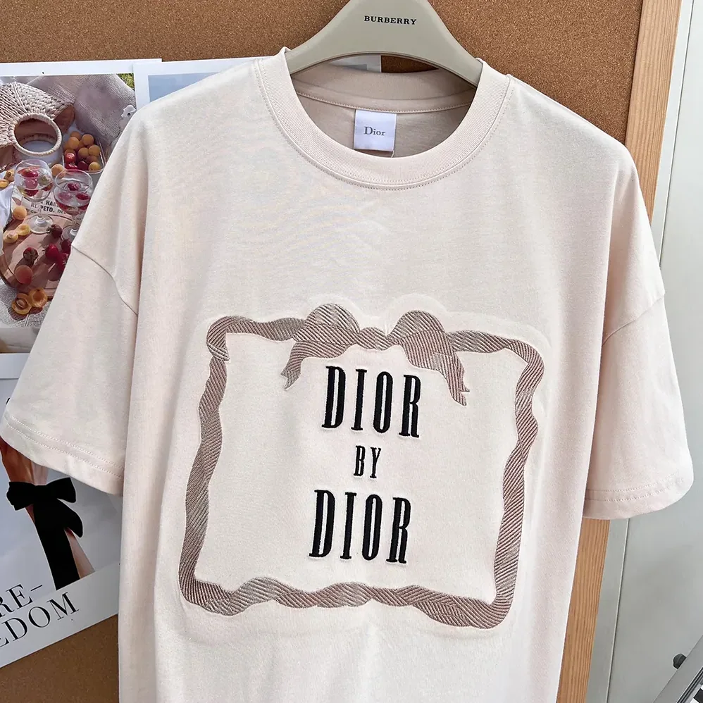 Dior Oversized Embroidered Book Cover T for Women in Shirt Pink Cotton Jersey