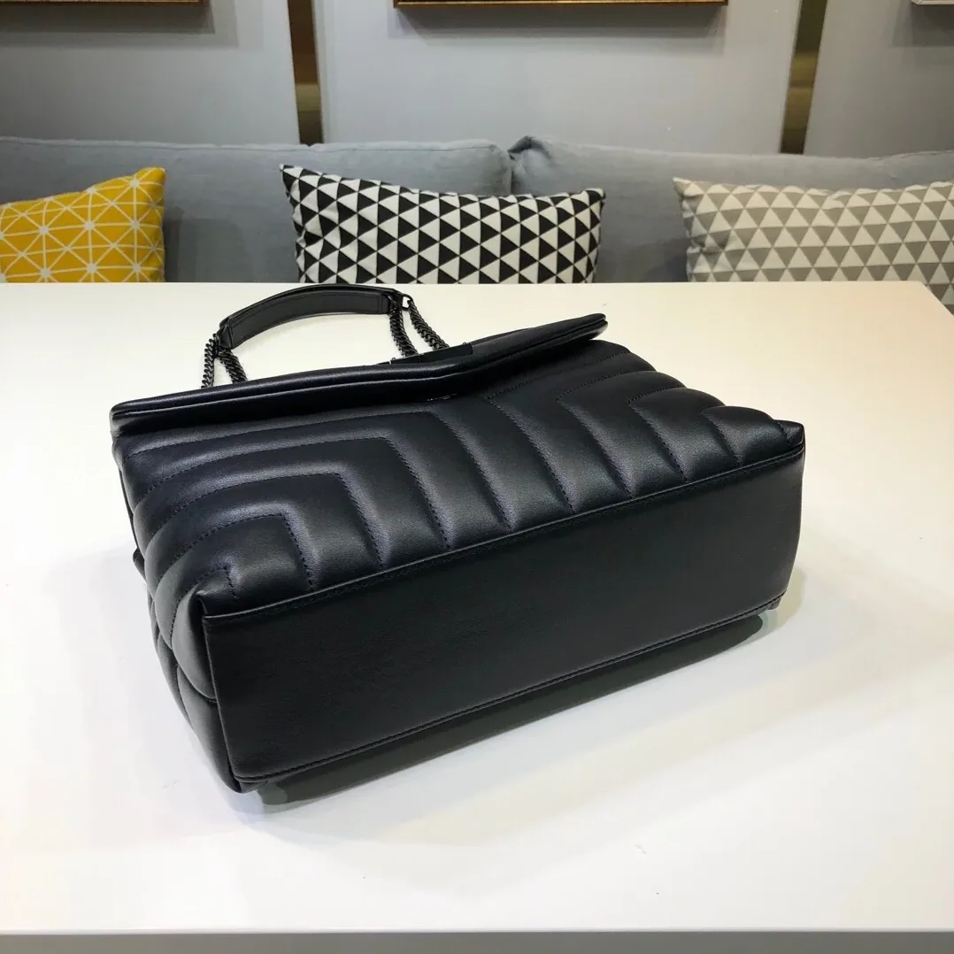 Saint Laurent Loulou Small Chain Bag In Matelassé Y Black in YSL Saint Laurent Loulou Small Chain Bag In Matelassé Y Black in YSL