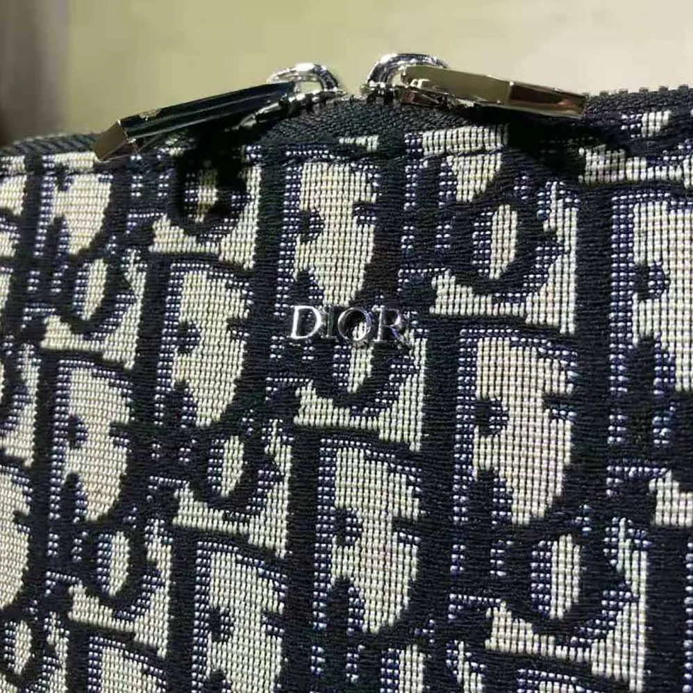 Dior Pouch with Shoulder Strap Beige and Black Dior Oblique Jacquard for Men Dior Pouch with Shoulder Strap Beige and Black Dior Oblique Jacquard for Men