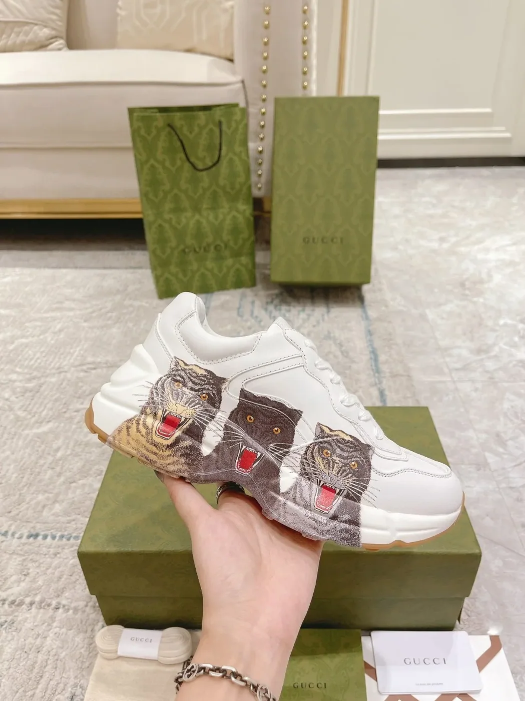 Gucci Rhyton Tiger Sneaker White