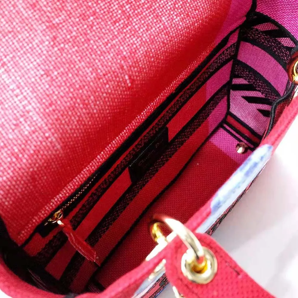Dior Medium Lady D-lite Bag Bright Pink Multicolor D for Women in Flower Pop Embroidery