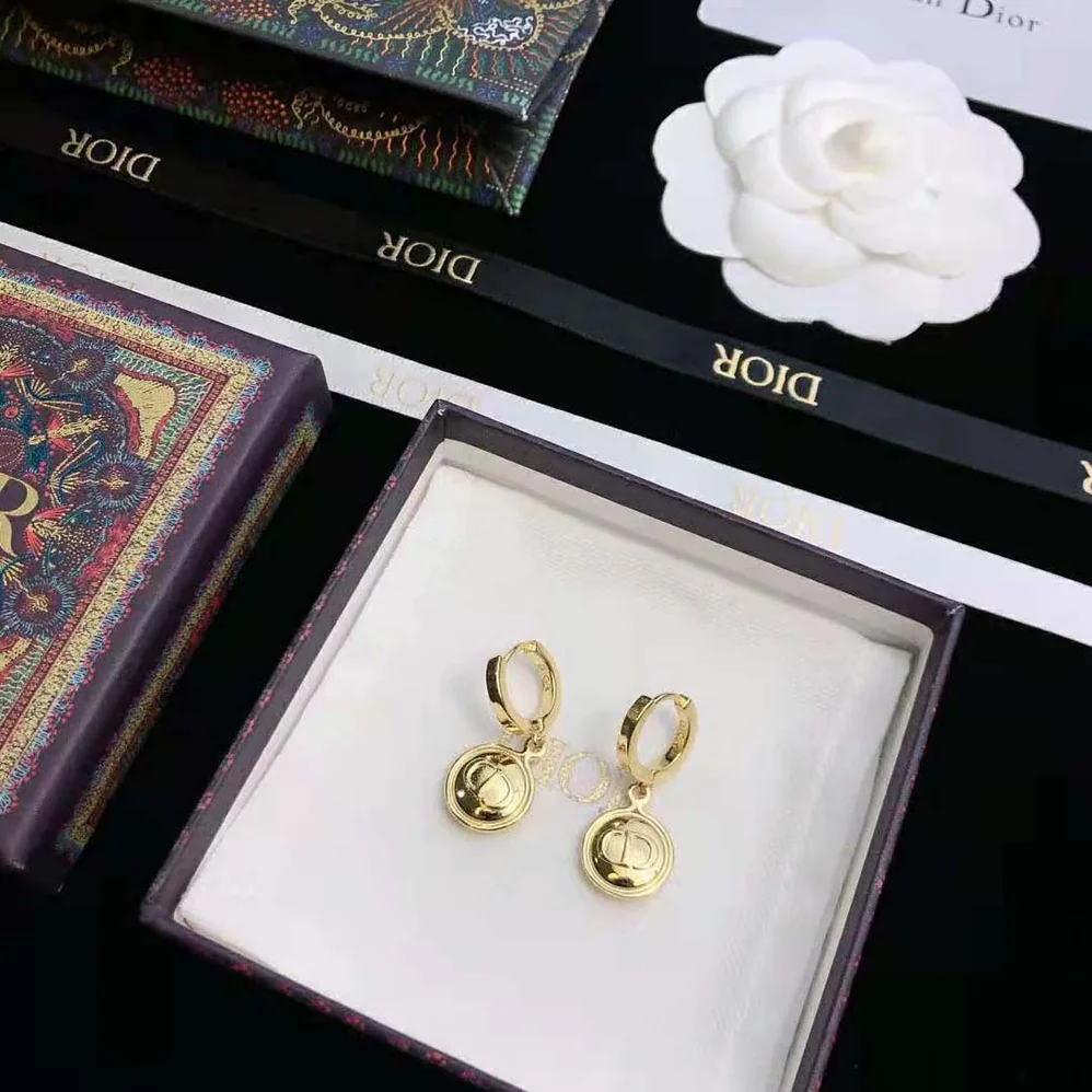 Dior Petit CD Earrings Gold for Women in Finish Metal