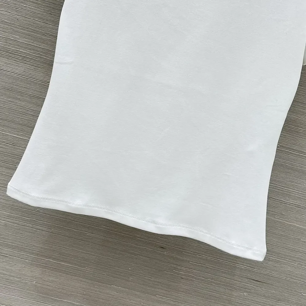 Celine Triomphe T-Shirt In Ribbed Cotton Jersey for Women in White Celine Triomphe T-Shirt In Ribbed Cotton Jersey for Women in White