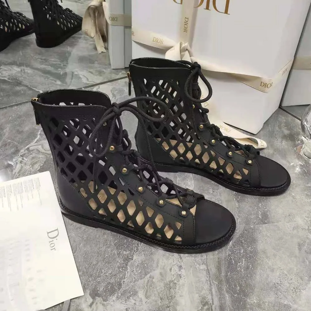 Dior D-Trap Sandal Black Matte Calfskin in 3cm Heel for Women Dior D-Trap Sandal Black Matte Calfskin in 3cm Heel for Women
