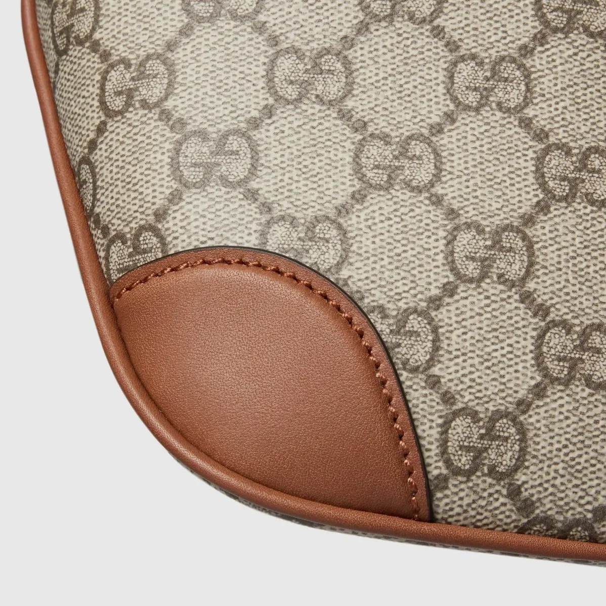 Gucci GG Emblem Small Belt Bag With Web Beige And Dark Brown /