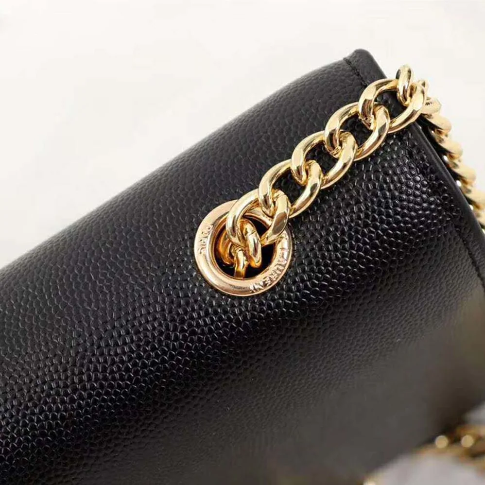 Saint Laurent YSL Kate Medium Grain De Poudre Embossed for Women in Gold