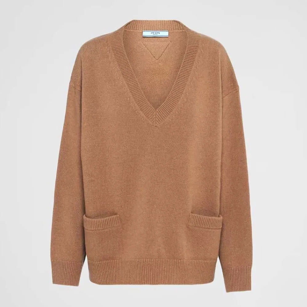 Prada Wool and Cashmere Sweater for Women in Brown Prada Wool and Cashmere Sweater for Women in Brown