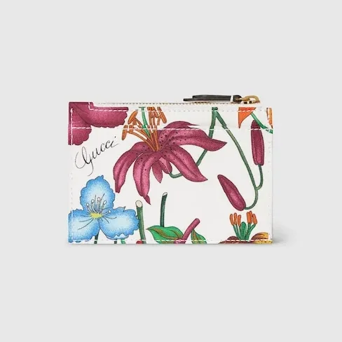 Gucci Marmont Zip Key Pouch in White/ Multicolor Gold Hardware Gucci Marmont Zip Key Pouch in White/ Multicolor Gold Hardware