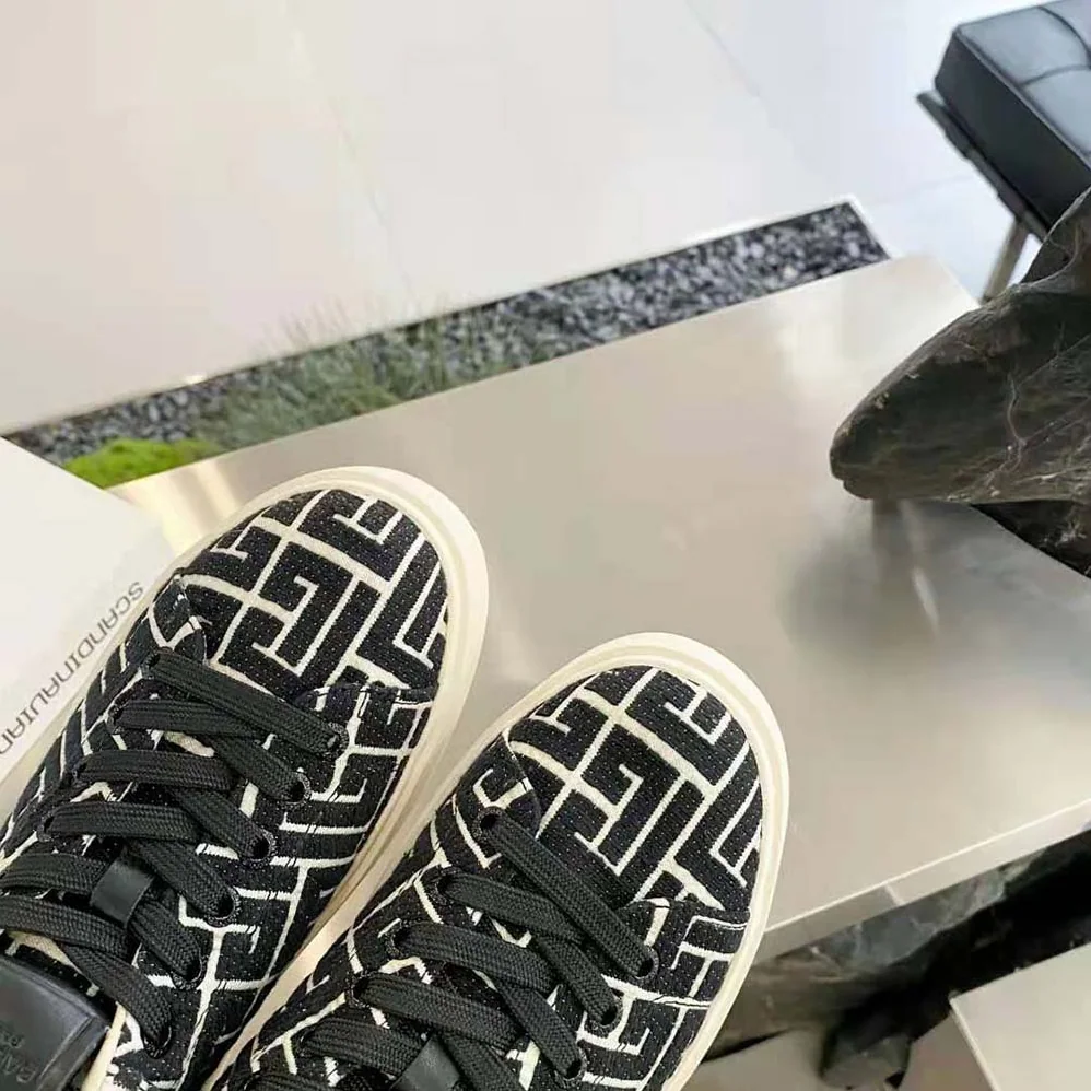 Balmain B-Court Trainers with Jacquard Monogram for Unisex