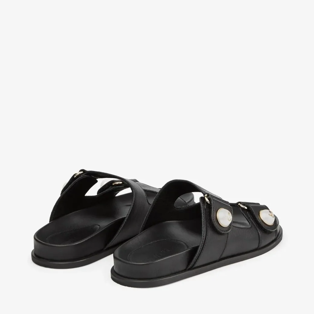 Jimmy Choo Fayence Sandal Black FAYENCESANDALSQM Jimmy Choo Fayence Sandal Black FAYENCESANDALSQM