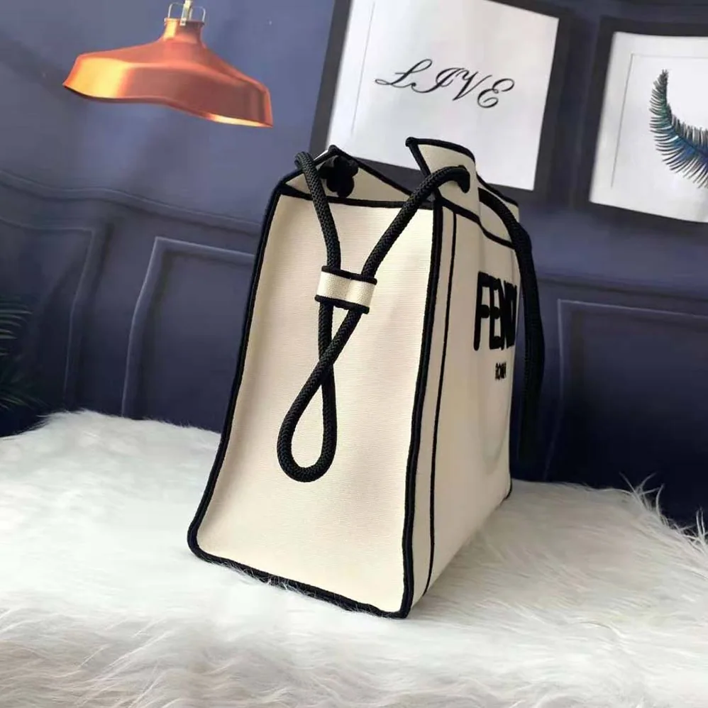 Fendi Medium Fendi Roma Shopper Undyed Canvas Shopper Bag for Women