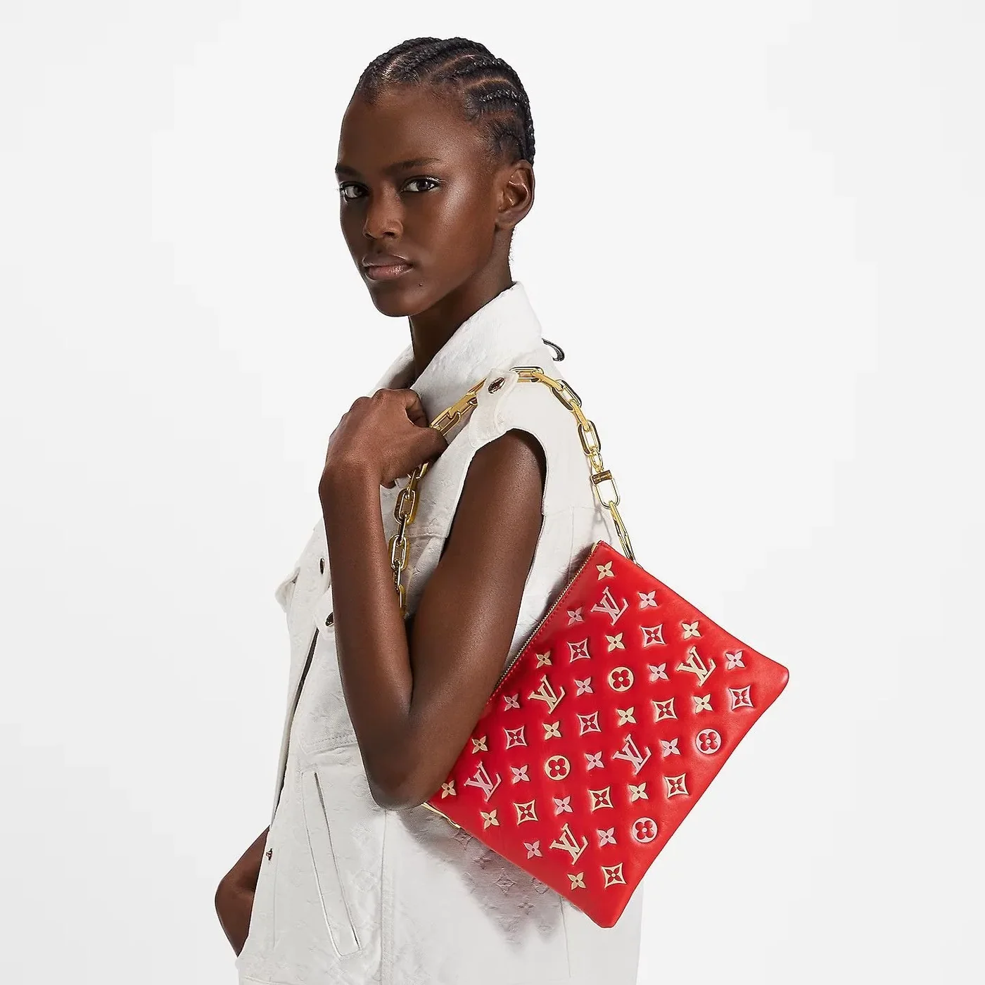 Louis Vuitton Coussin PM Shoulder Bag in Red Gold Hardware Louis Vuitton Coussin PM Shoulder Bag in Red Gold Hardware