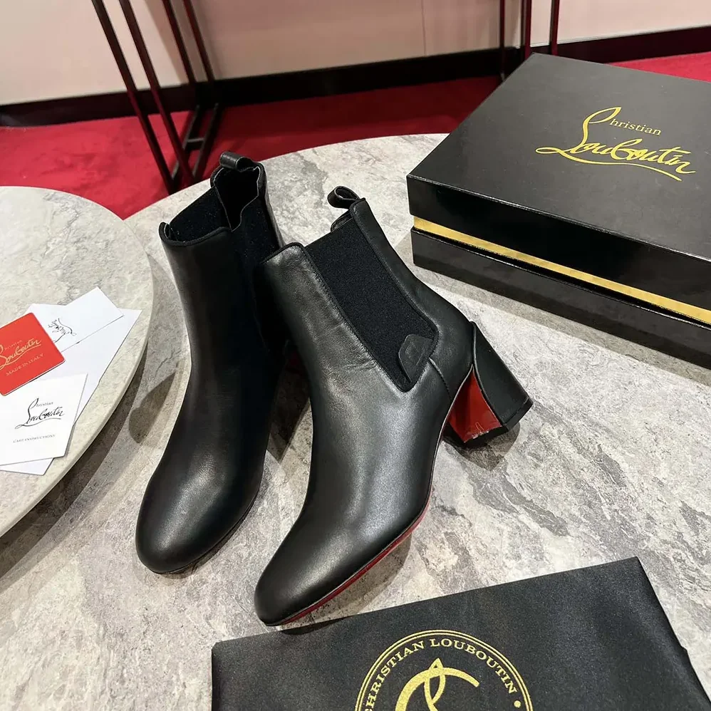 Christian Louboutin Turelastic 85 mm Low Boots Calf Leather for Women in Black