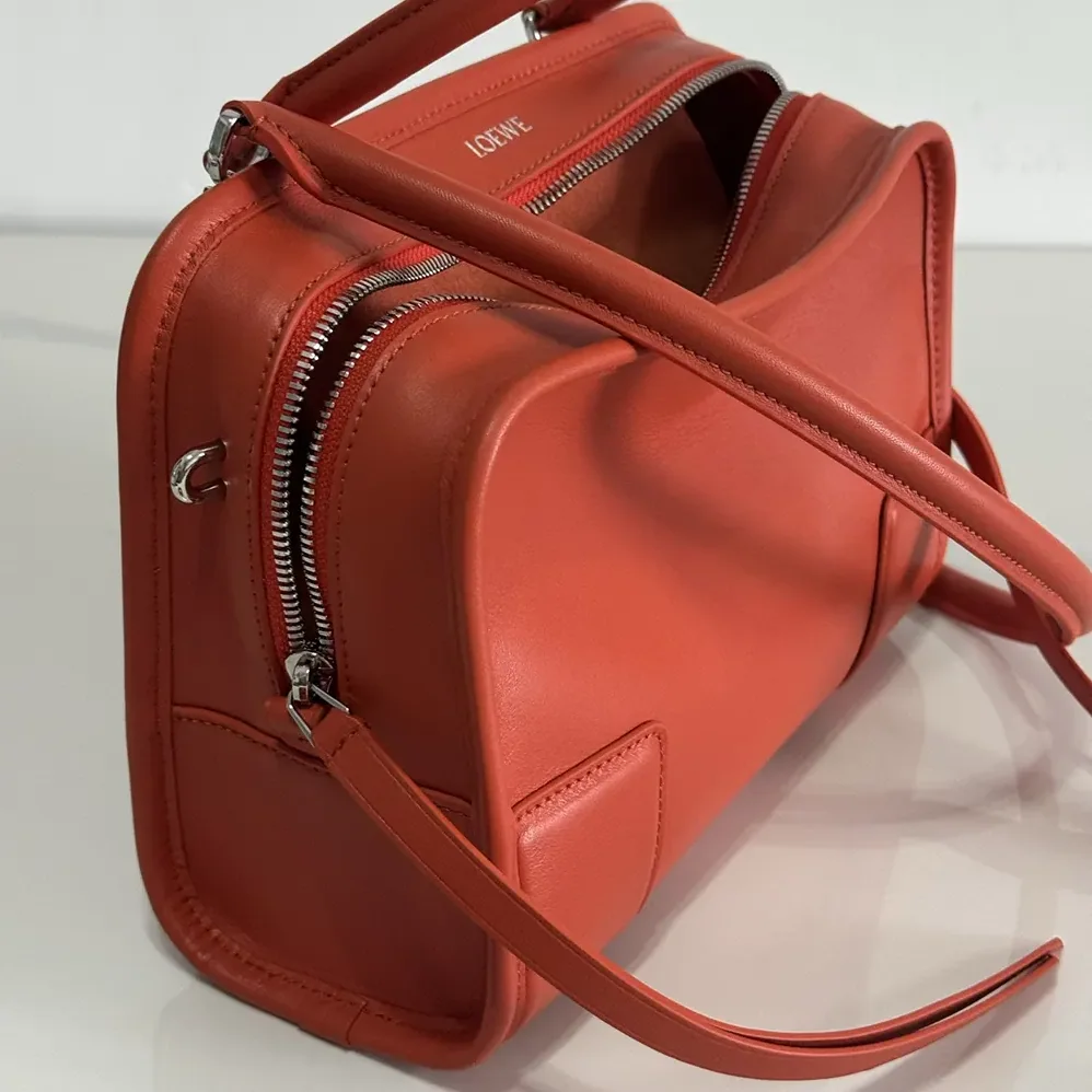 Loewe Small Amazona 180 Bag in Soft Calfskin for Women in Sunrise Orange