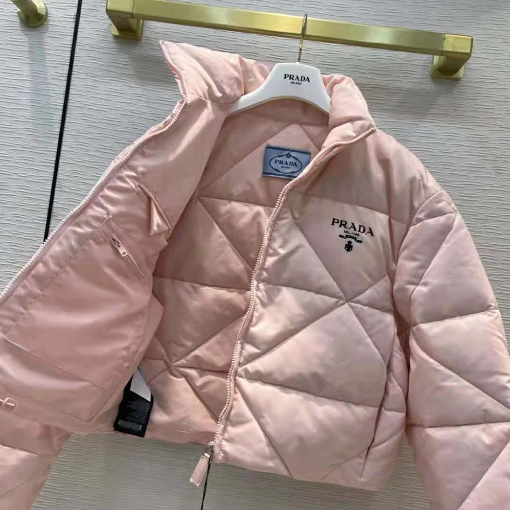 Prada Re-Nylon Gabardine Cropped Down Jacket for Women