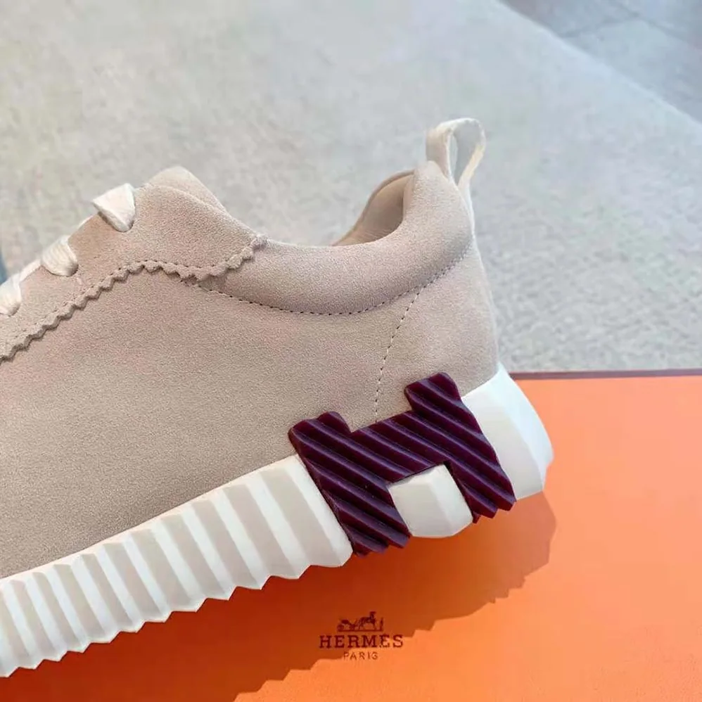 Hermes Bouncing Sneaker in Suede Goatskin for Women in Sandy