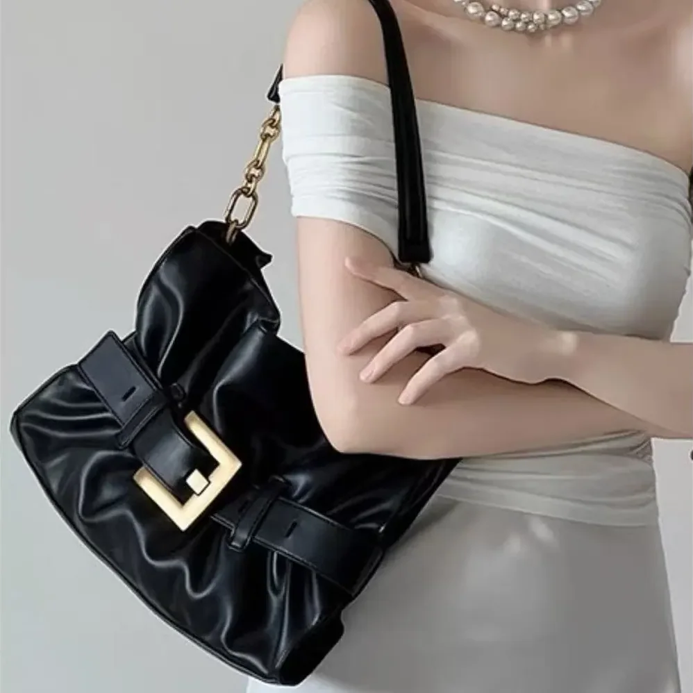 Balmain Black Medium Anthem Bag Calfskin for Women