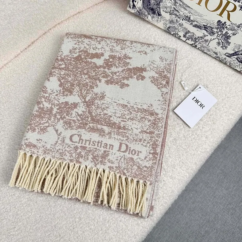 Dior Toile de Jouy Sauvage Scarf Rose Des Vents Cashmere and Wool for Unisex Dior Toile de Jouy Sauvage Scarf Rose Des Vents Cashmere and Wool for Unisex