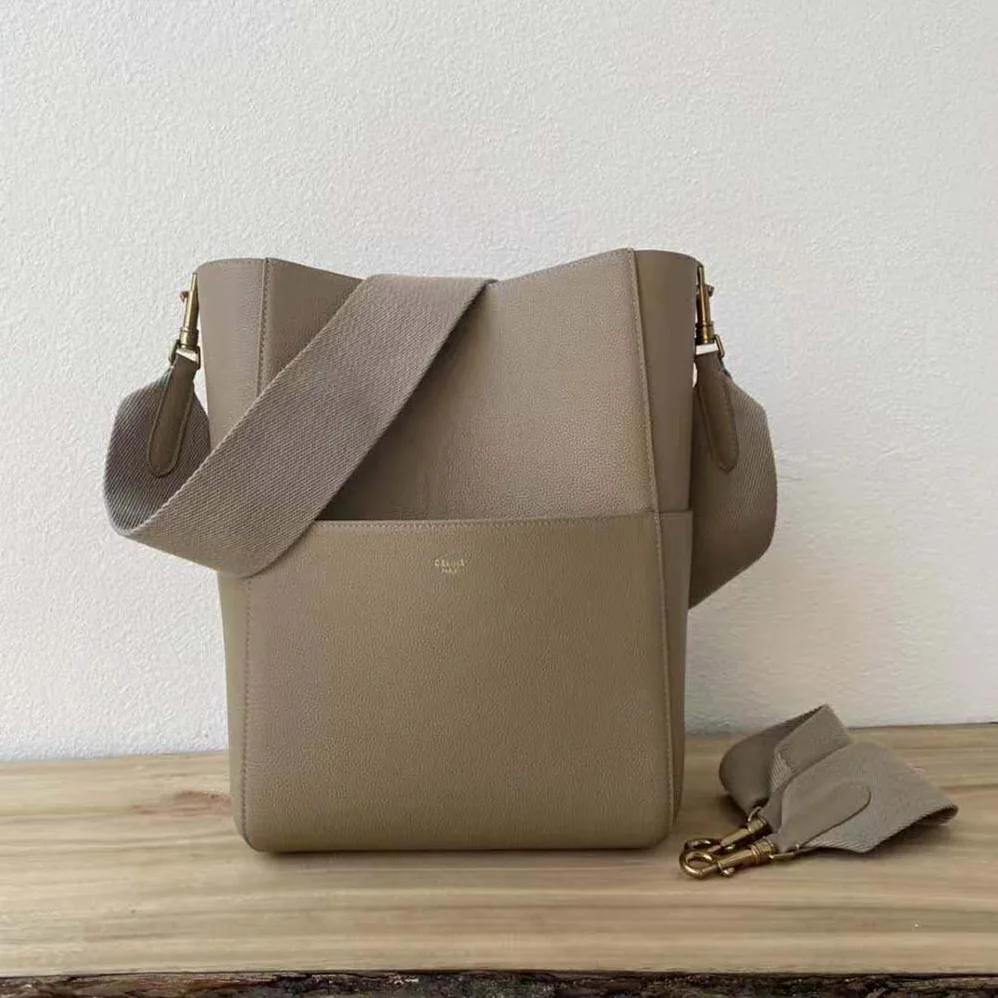 Celine Sangle Bucket Bag in Soft Grained Calfskin for Women in Brown Celine Sangle Bucket Bag in Soft Grained Calfskin for Women in Brown