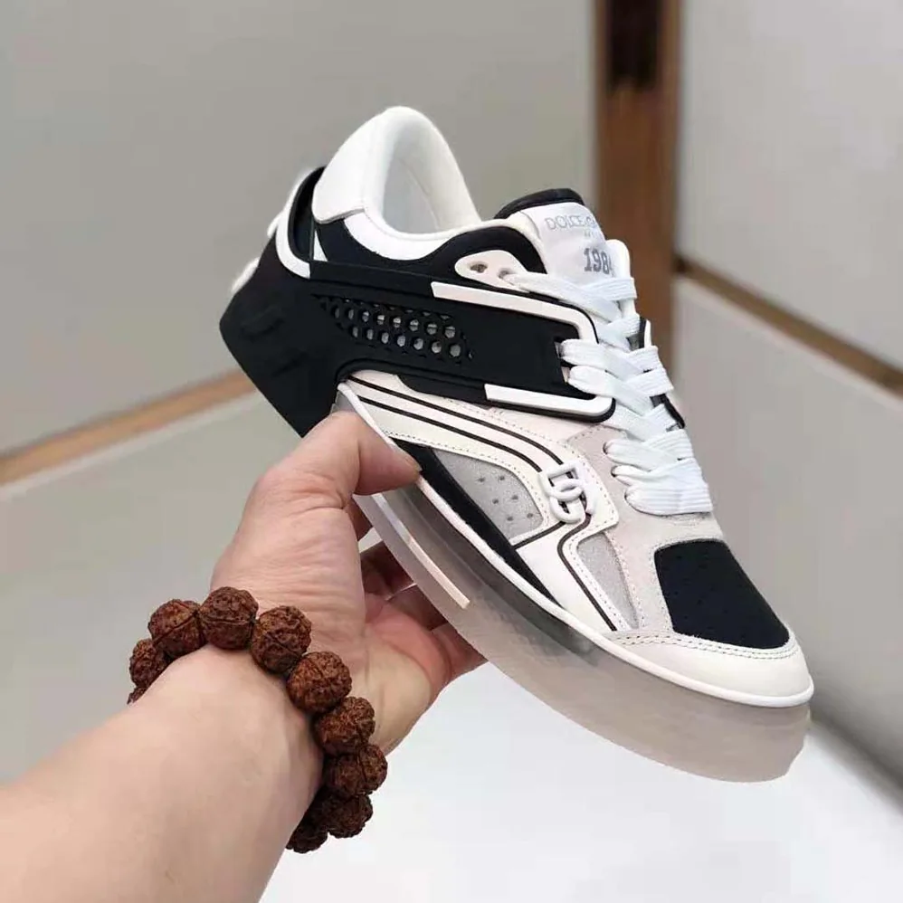 Dolce Gabbana D&G Calfskin Custom 2.Zero Sneakers for Men in Black