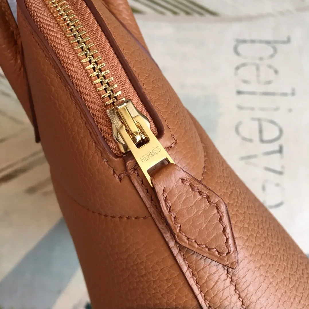 Hermes Bolide Bag Brown Silver Toned Hardware /