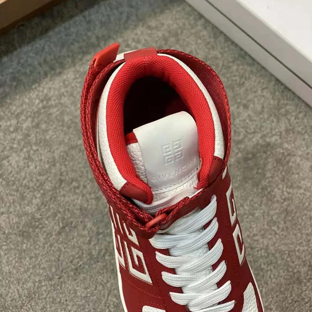 Givenchy G4 High Top Sneakers in Leather for Men in Red/White Givenchy G4 High Top Sneakers in Leather for Men in Red/White