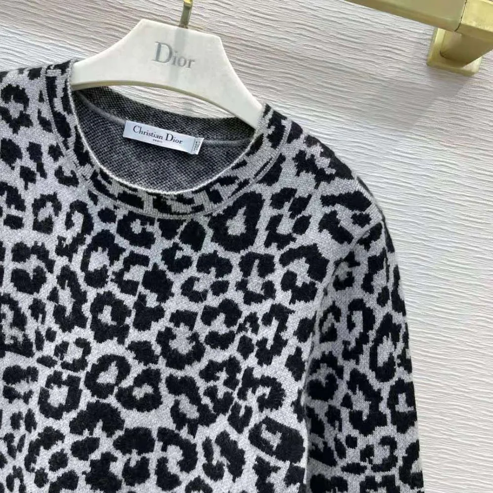 Dior Sweater Black and Gray Mizza Double for Women in Sided Technical Cashmere Dior Sweater Black and Gray Mizza Double for Women in Sided Technical Cashmere