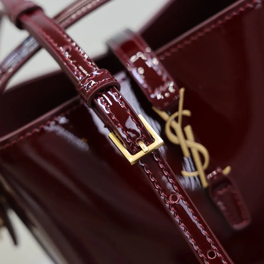 Saint Laurent YSL Le 37 Mini In Patent Leather for Women in Maroon