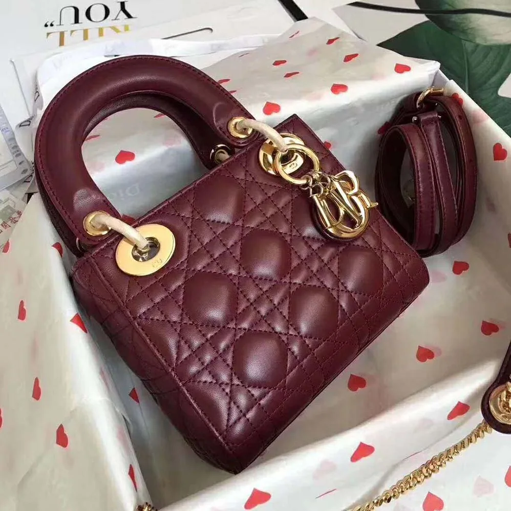 Dior MY ABCDIOR Lambskin Bag for Women in Maroon Dior MY ABCDIOR Lambskin Bag for Women in Maroon