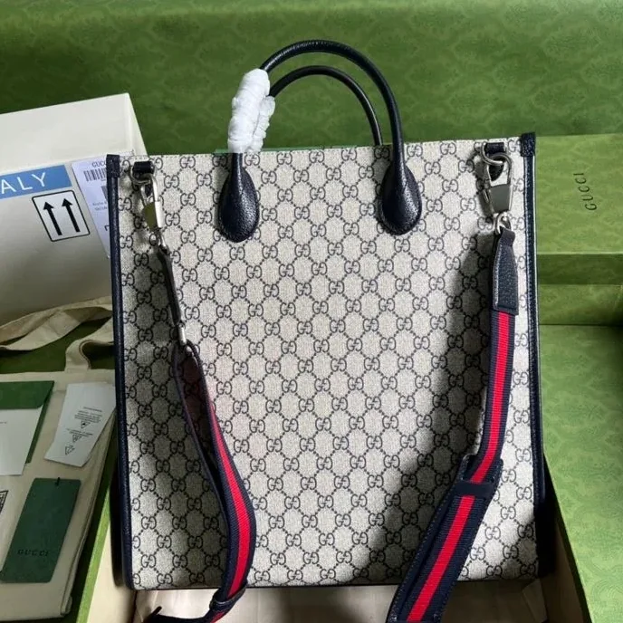 Gucci Tote Bag With Interlocking G Beige And Blue / Gucci Tote Bag With Interlocking G Beige And Blue /