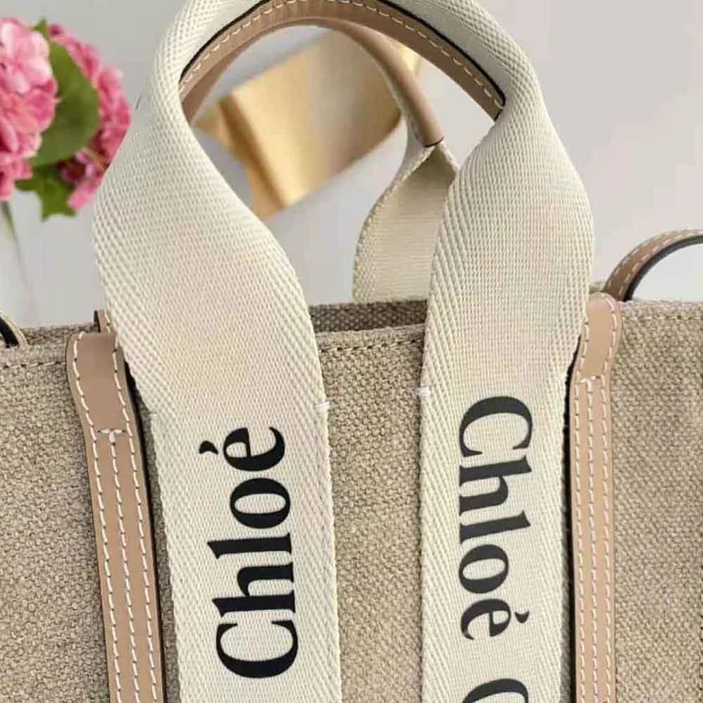 Chloe Mini Woody Tote Bag for Women in Pink