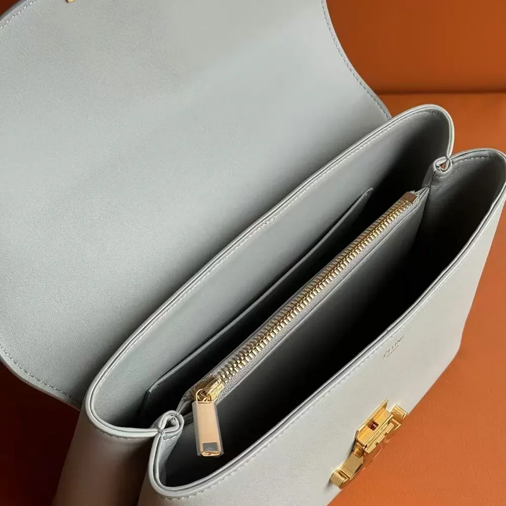 Celine Medium Nino Bag in Shiny Calfskin for Women in White Celine Medium Nino Bag in Shiny Calfskin for Women in White