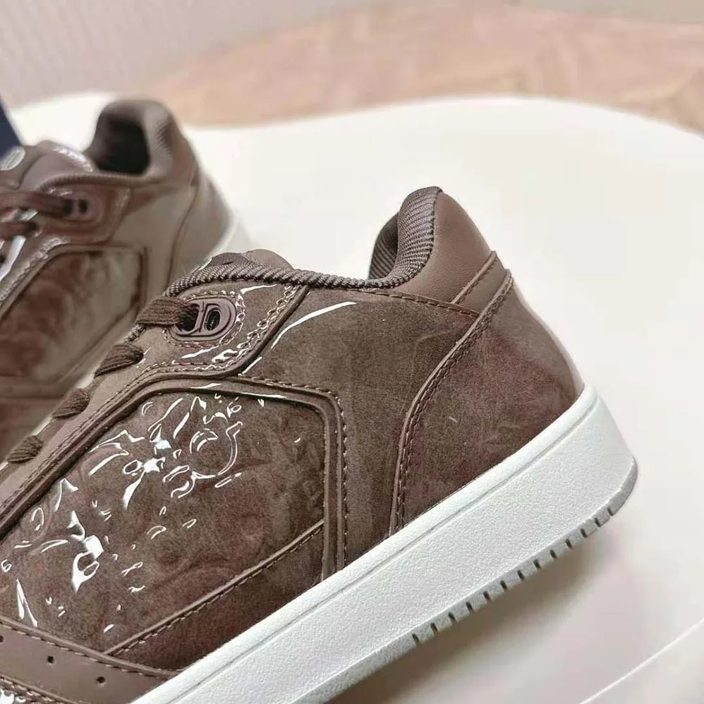 Dior B27 Low-top Sneaker Plum Patent Calfskin and Dior Oblique Gravity Leather for Men