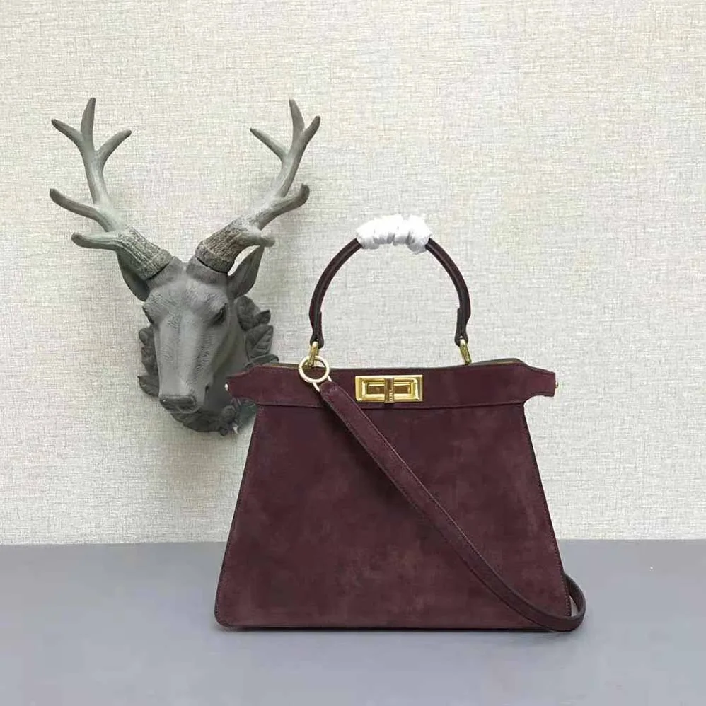 Fendi Medium Peekaboo I See U Brown Suede Bag for Women