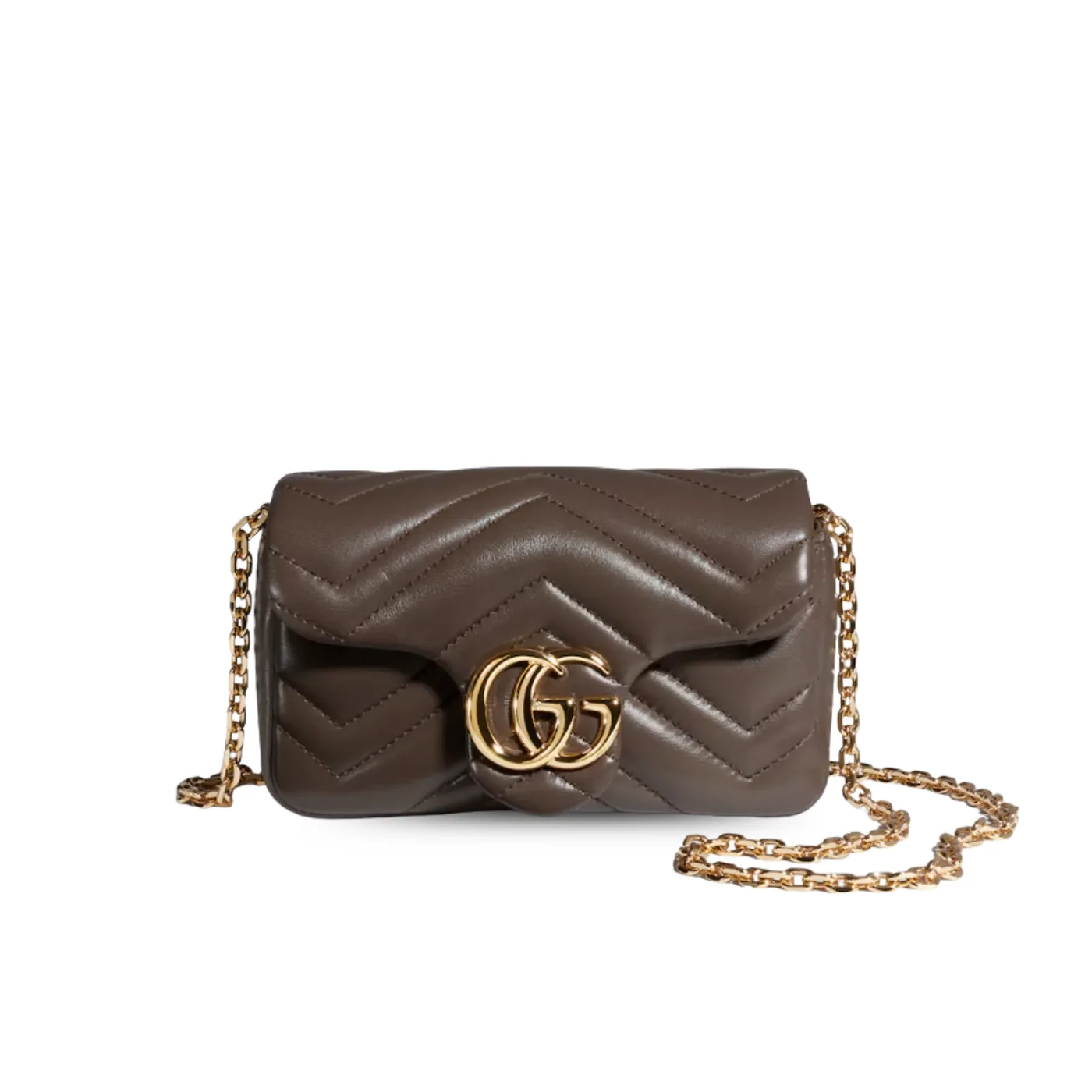 Gucci Marmont Mini Shoulder Bag in Dark Taupe Gold Hardware Gucci Marmont Mini Shoulder Bag in Dark Taupe Gold Hardware