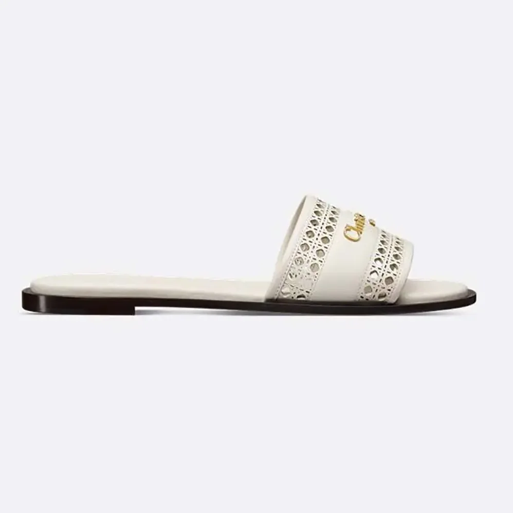 Dior White Calfskin with Openwork Microcannage Motif for Women