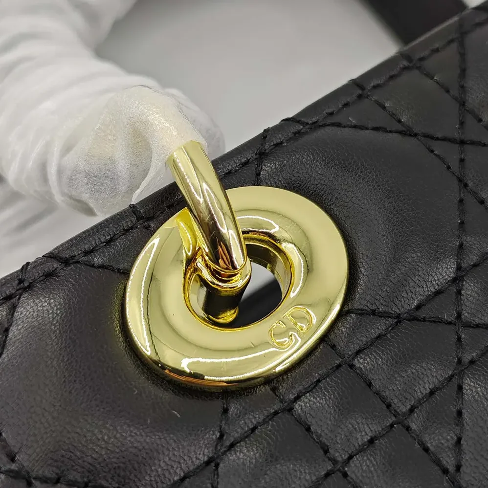 Dior Large Lady Dior Bag Black Cannage Lambskin for Women
