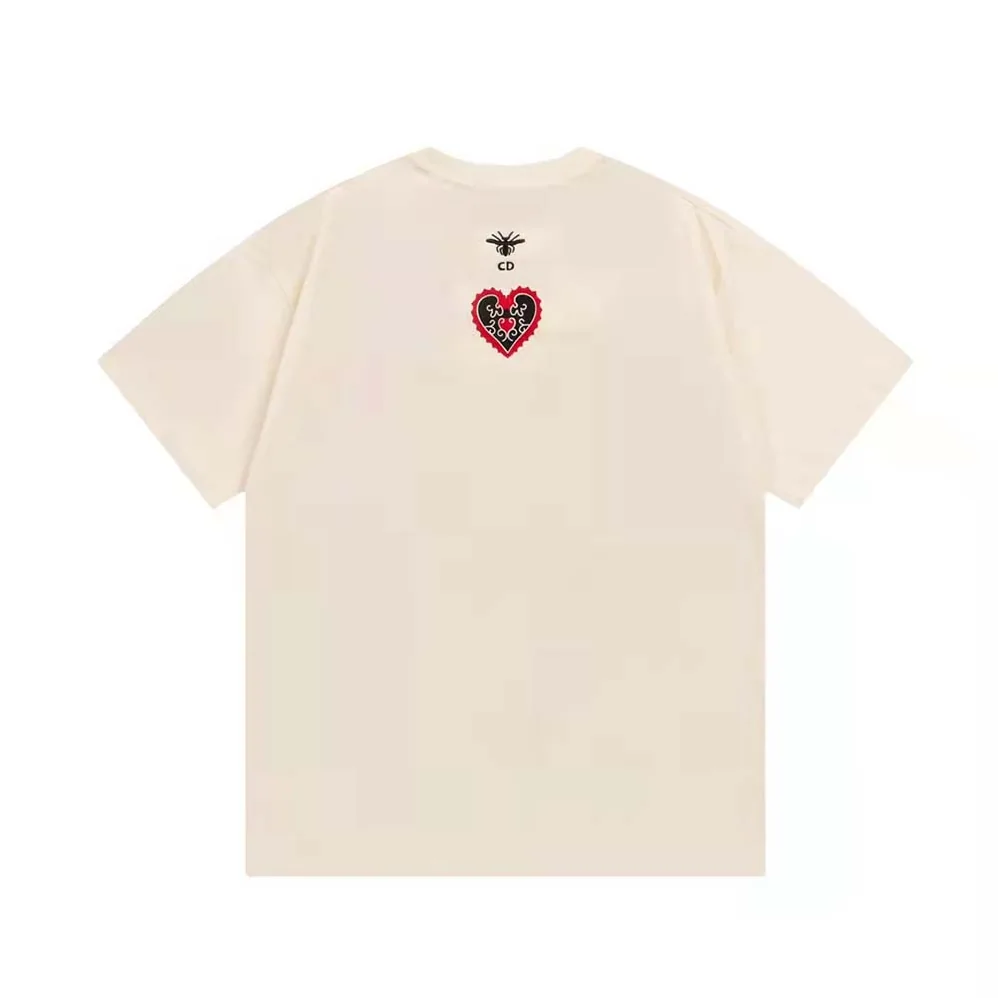 Dior T-Shirt Ecru Cotton Jersey and Linen with Dior Bandana Motif for Women