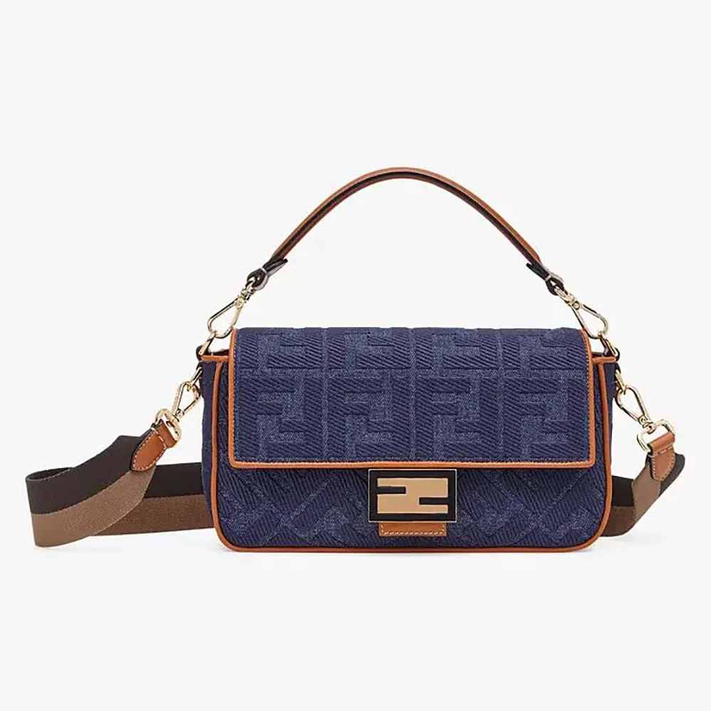 Fendi Baguette Blue Denim Bag for Women Fendi Baguette Blue Denim Bag for Women