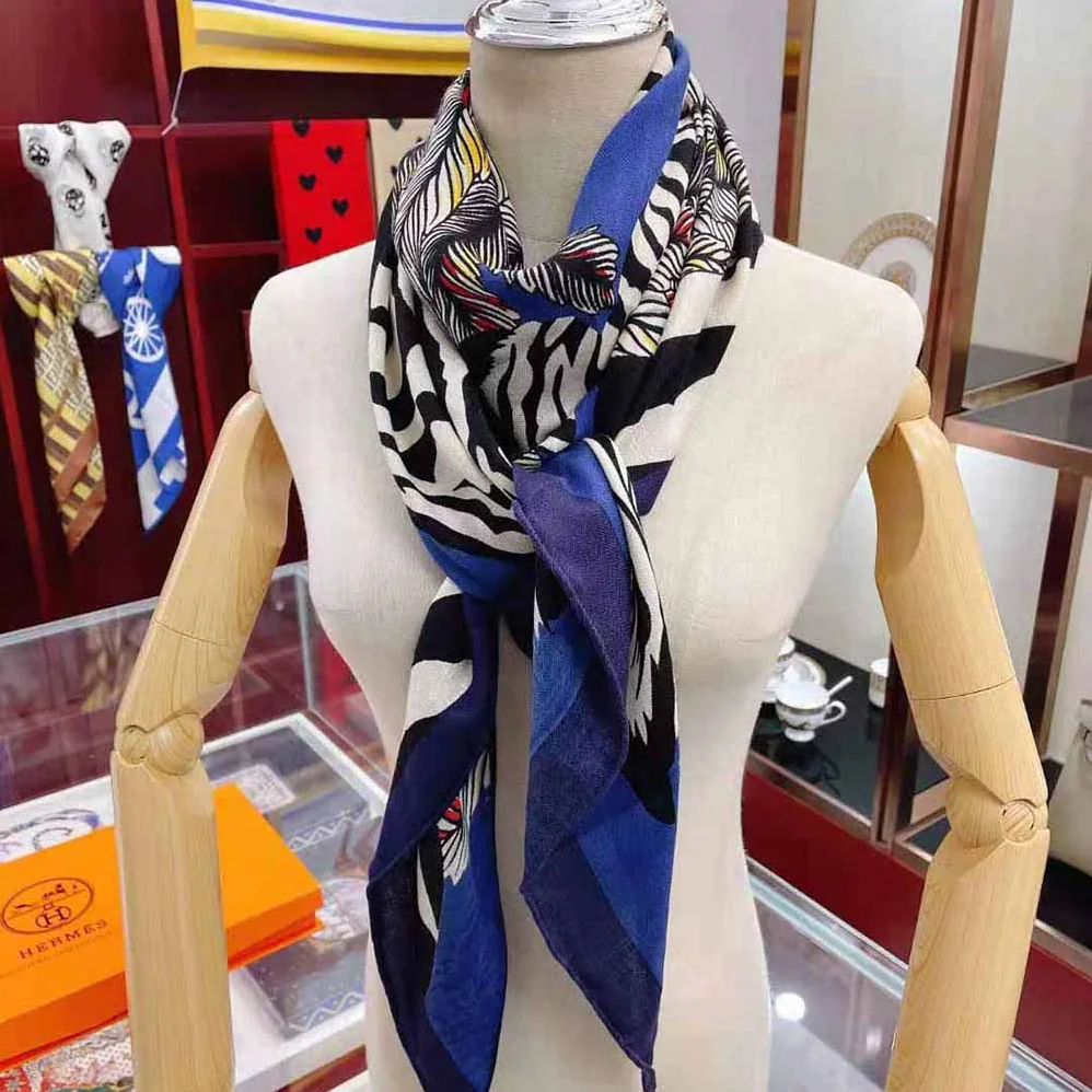 Hermes Zebra Pegasus Giant Triangle for Women in Blue