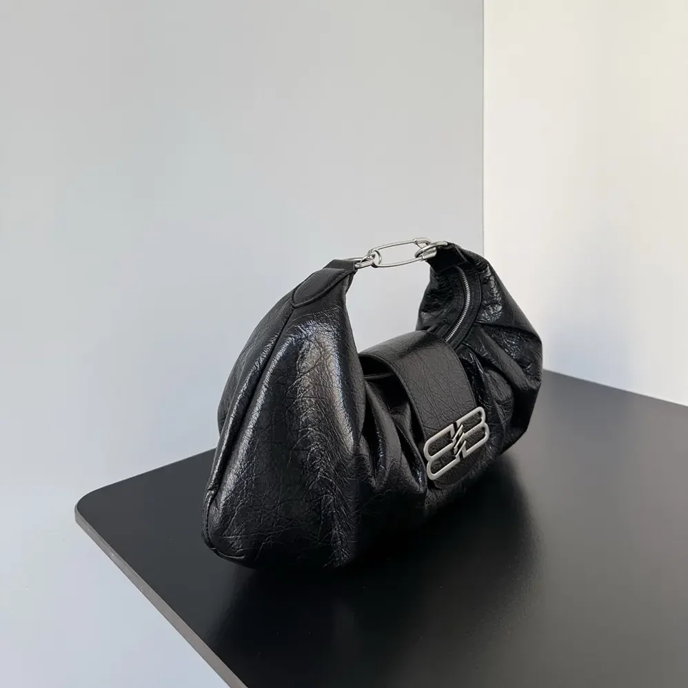 Balenciaga Pamela Shoulder Bag Medium in Black Arena lambskin for Women